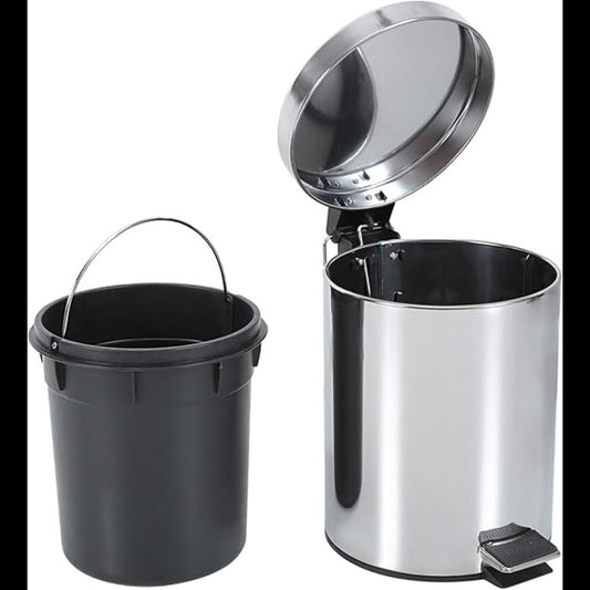 5 Liter Stainless Steel Trash Bin, Stainless Steel Waste Can happyhome