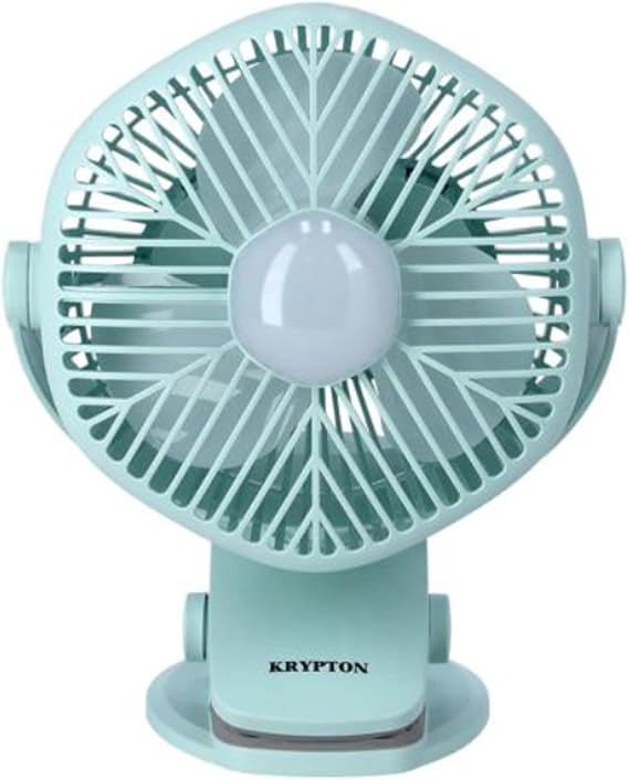 5 inch Rechargeable Powerful Table Fan With LED, Table Fan with Light happyhome