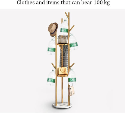 3 Pole Clothes Hanger with Marble Base, 3-Pole Garment Stand
