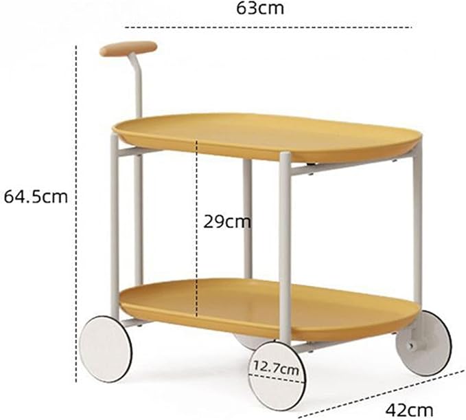 Rolling Cart With wheels, Storage Trolley Bedside Sofa Side