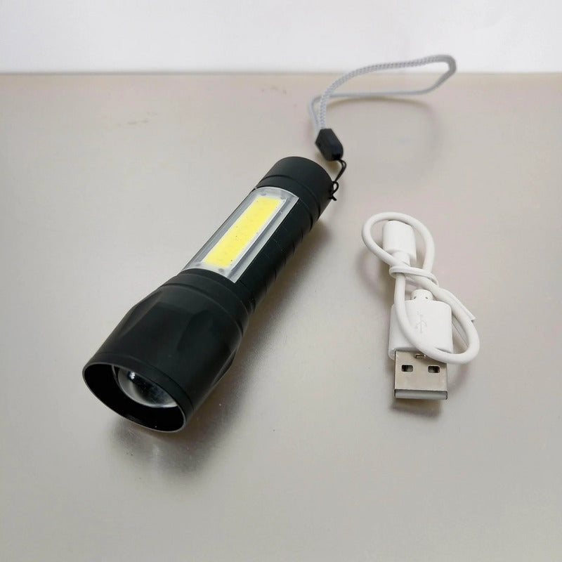 5W Rechargeable Lithium LED Flashlight, Green Drum Torch Light happyhome