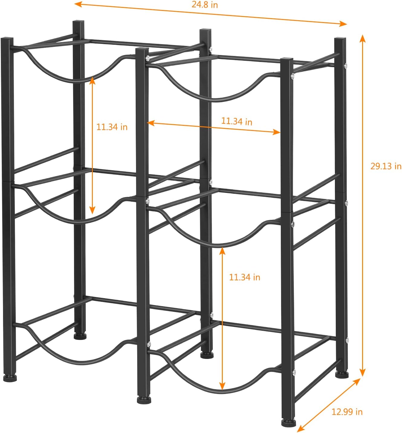 6 Layer Bottle Rack , Metal Water Bottle Holder Storage Rack 6 Tier happyhome