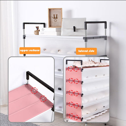 Metal Shoe Rack with Cover 6 tier, Shoe Rack with Door