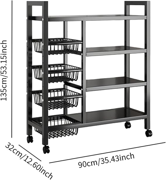 4 Layer Dual Sided Rack, Kitchen Metal Organizer