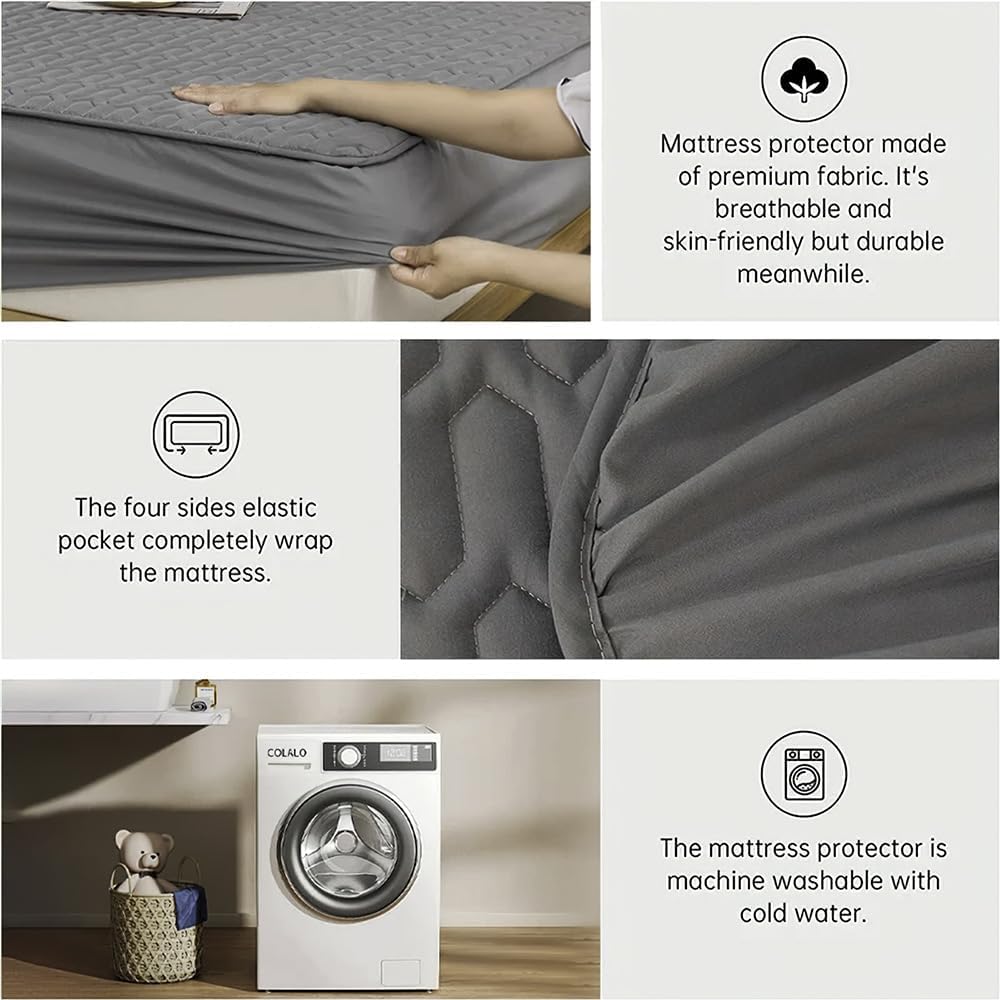 3 Pcs Waterproof Fitted Bed Sheet Set, Mattress Protector Sheet