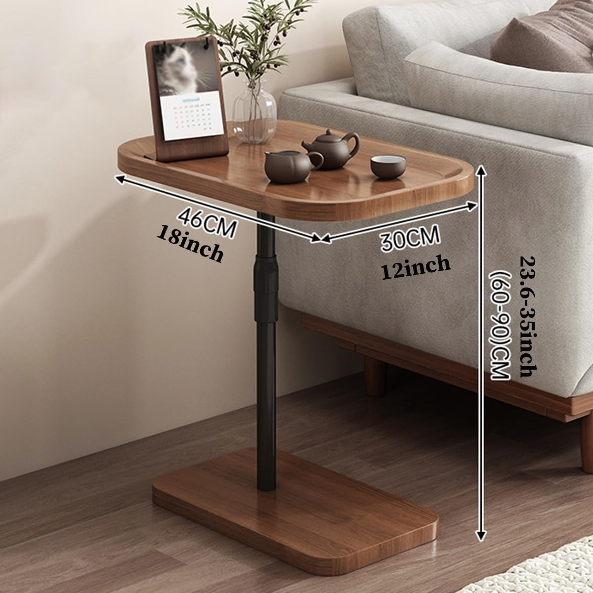 Adjustable Side Table, Height Adjustable Coffee Table