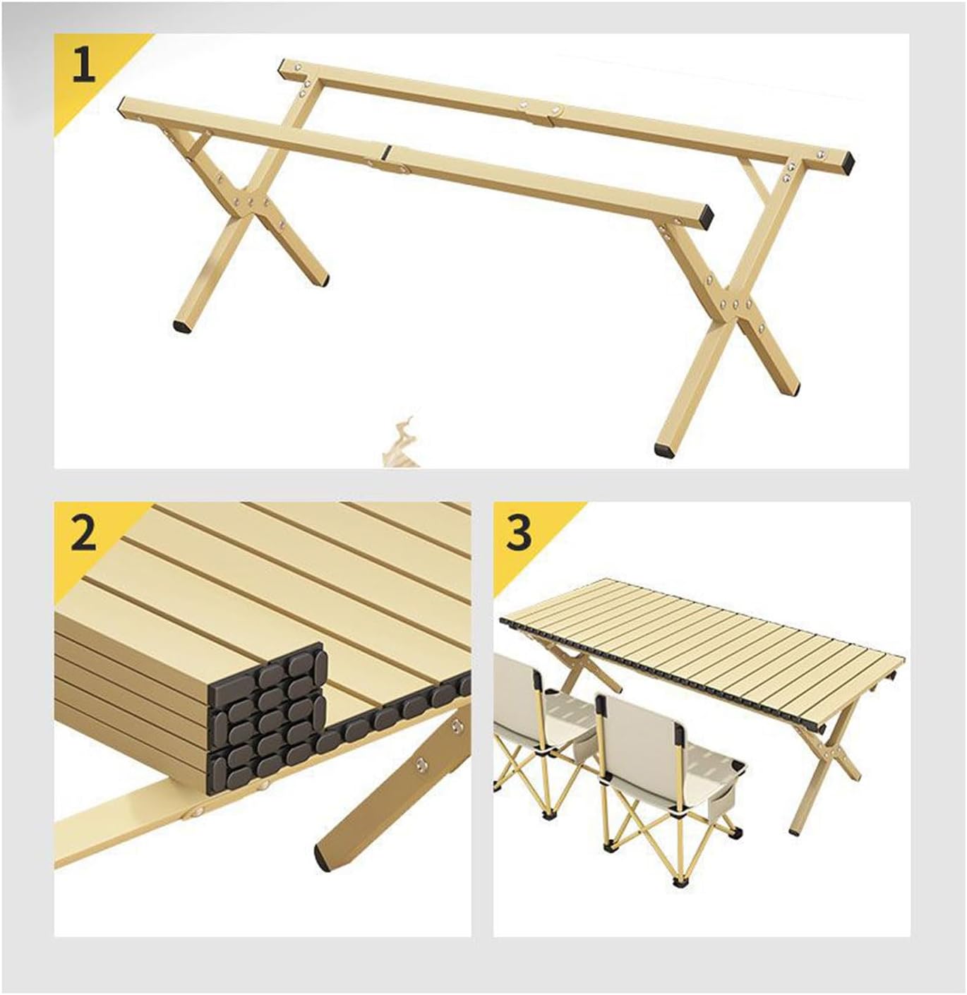 Foldable Camping Table with Chairs, Camping Table Set