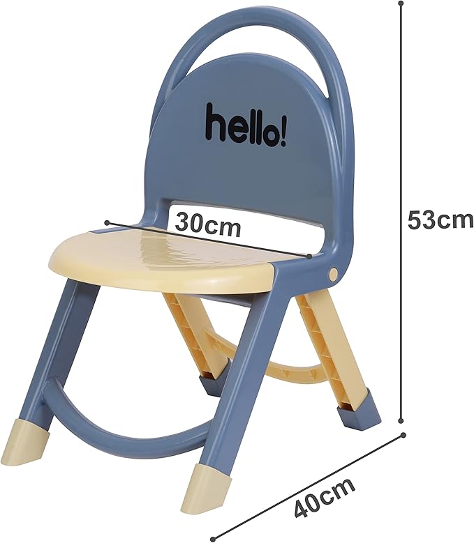 Foldable Kids Plastic Chair, Back Support Strong and Durable Plastic Chair