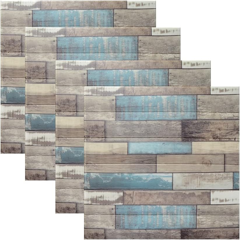 Stick Wall Panels- Multi Color , Wooden Design Wallpaper( 1 Sheet 70x70 CM)