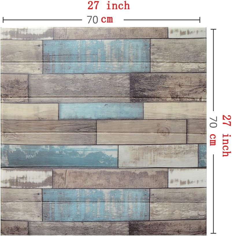 Stick Wall Panels- Multi Color , Wooden Design Wallpaper( 1 Sheet 70x70 CM)