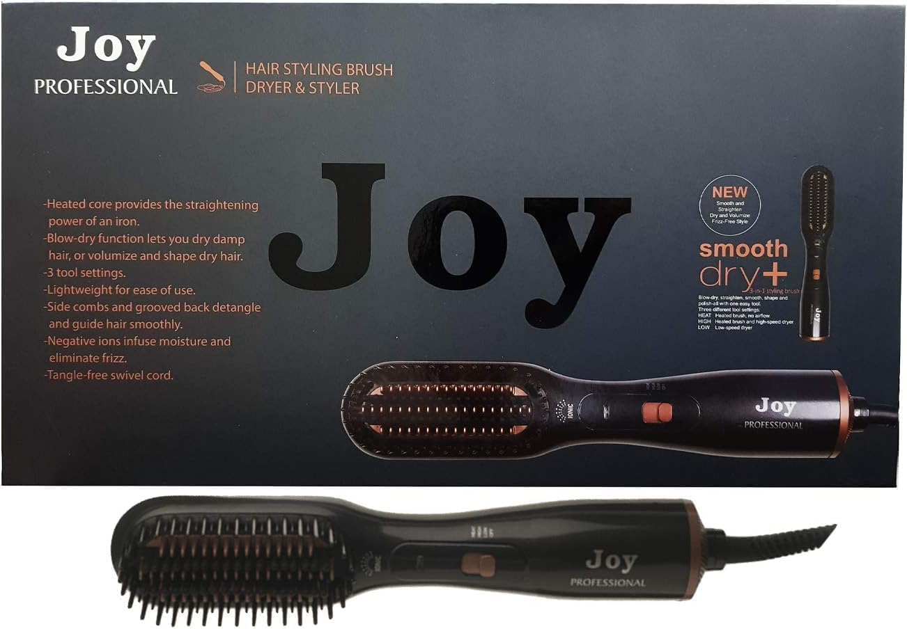 Joy 3-in-1 Professional Hair Styling Brush – Straighten, Curl & Volume