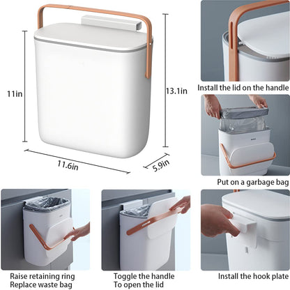 سلة مهملات معلقة للمطبخ، صندوق قمامة مثبت على الحائط