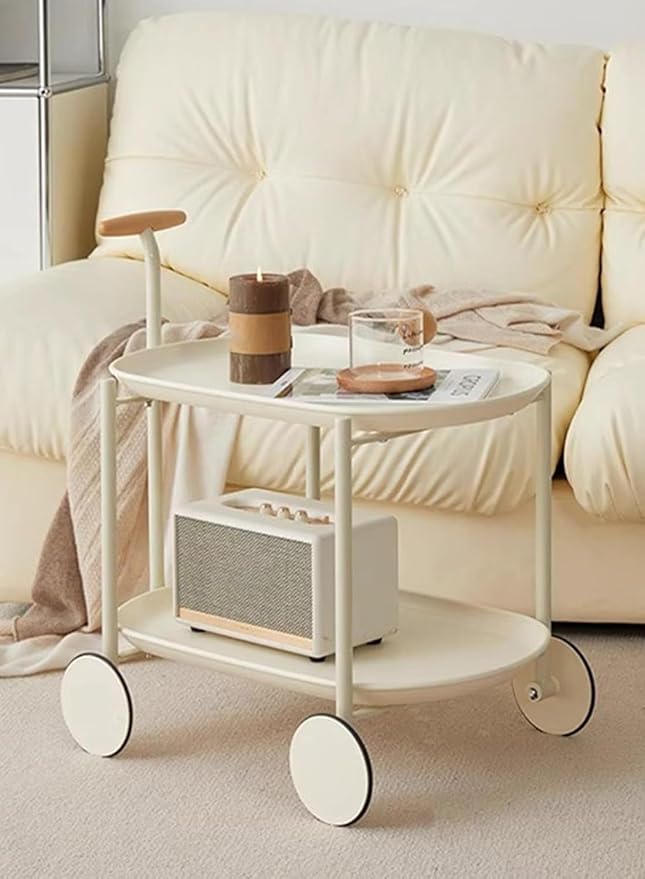 Rolling Cart With wheels, Storage Trolley Bedside Sofa Side