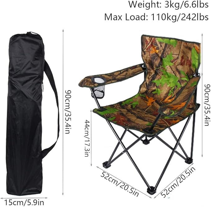 Folding Camping Chair with Armrest, Camping Chair