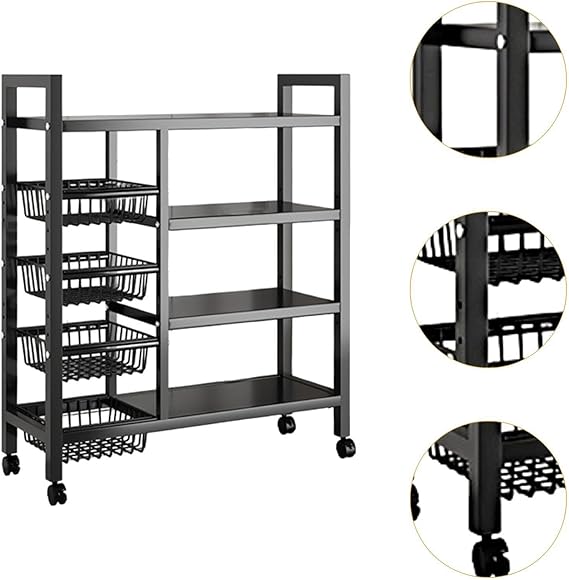 4 Layer Dual Sided Rack, Kitchen Metal Organizer