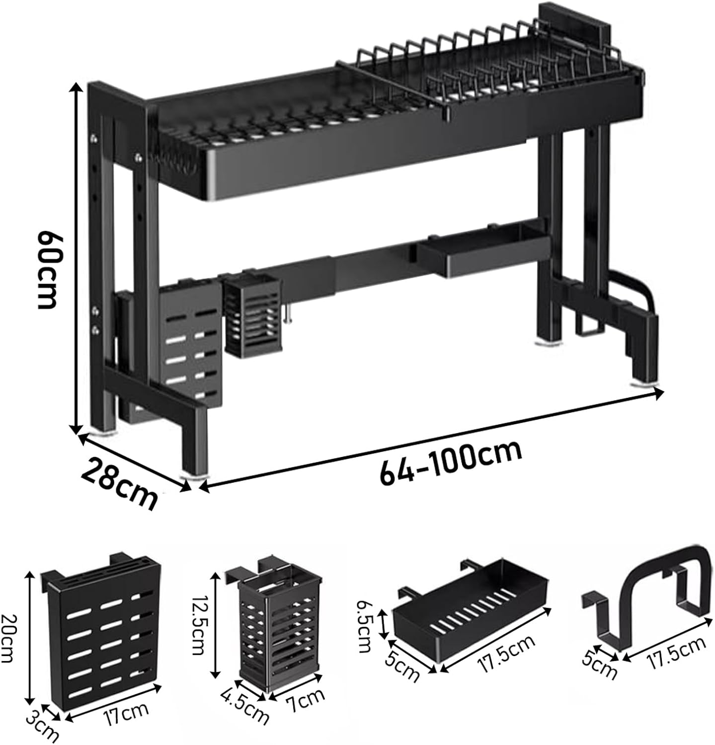 Adjustable Sink Rack Single Tier, Over the Sink Rack