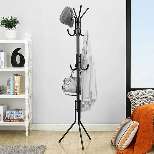 12 Hook Metal Garment Rack, Standing Clothes Hanger