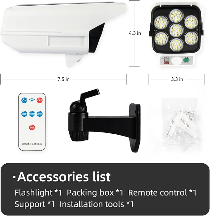 Solar Monitoring Lights, Solar Security Wall Lights with Remote