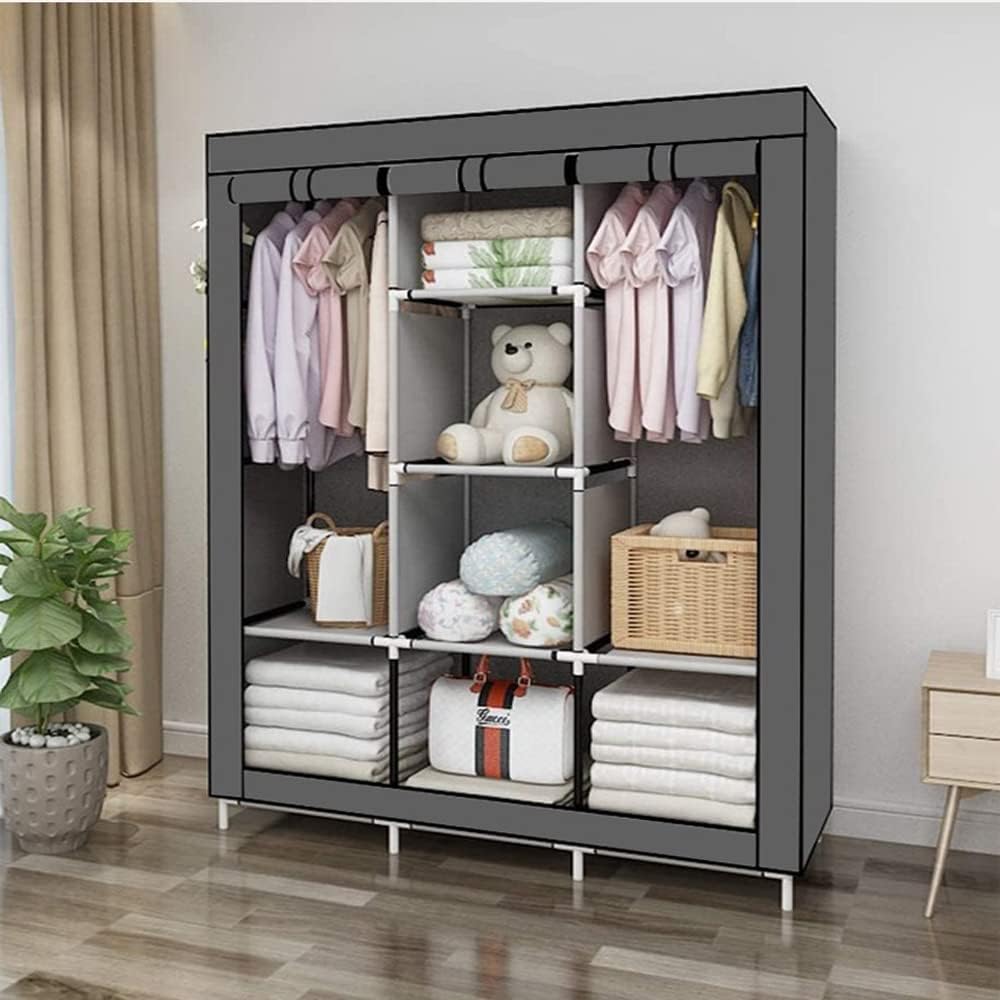 3 Column Cloth Wardrobe, Portable Fabric Wardrobe for Clothes