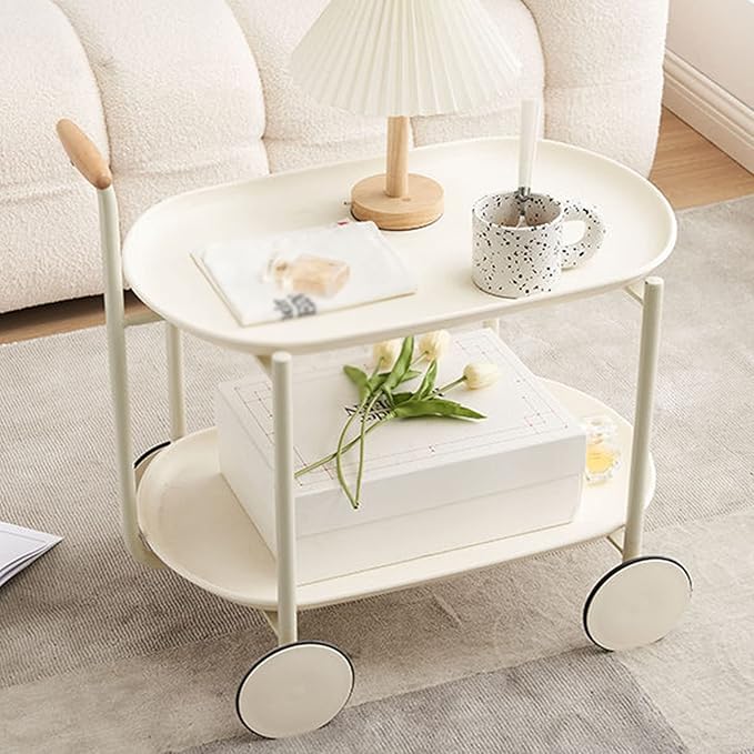 Rolling Cart With wheels, Storage Trolley Bedside Sofa Side