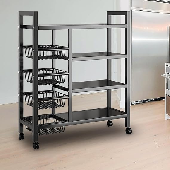 4 Layer Dual Sided Rack, Kitchen Metal Organizer