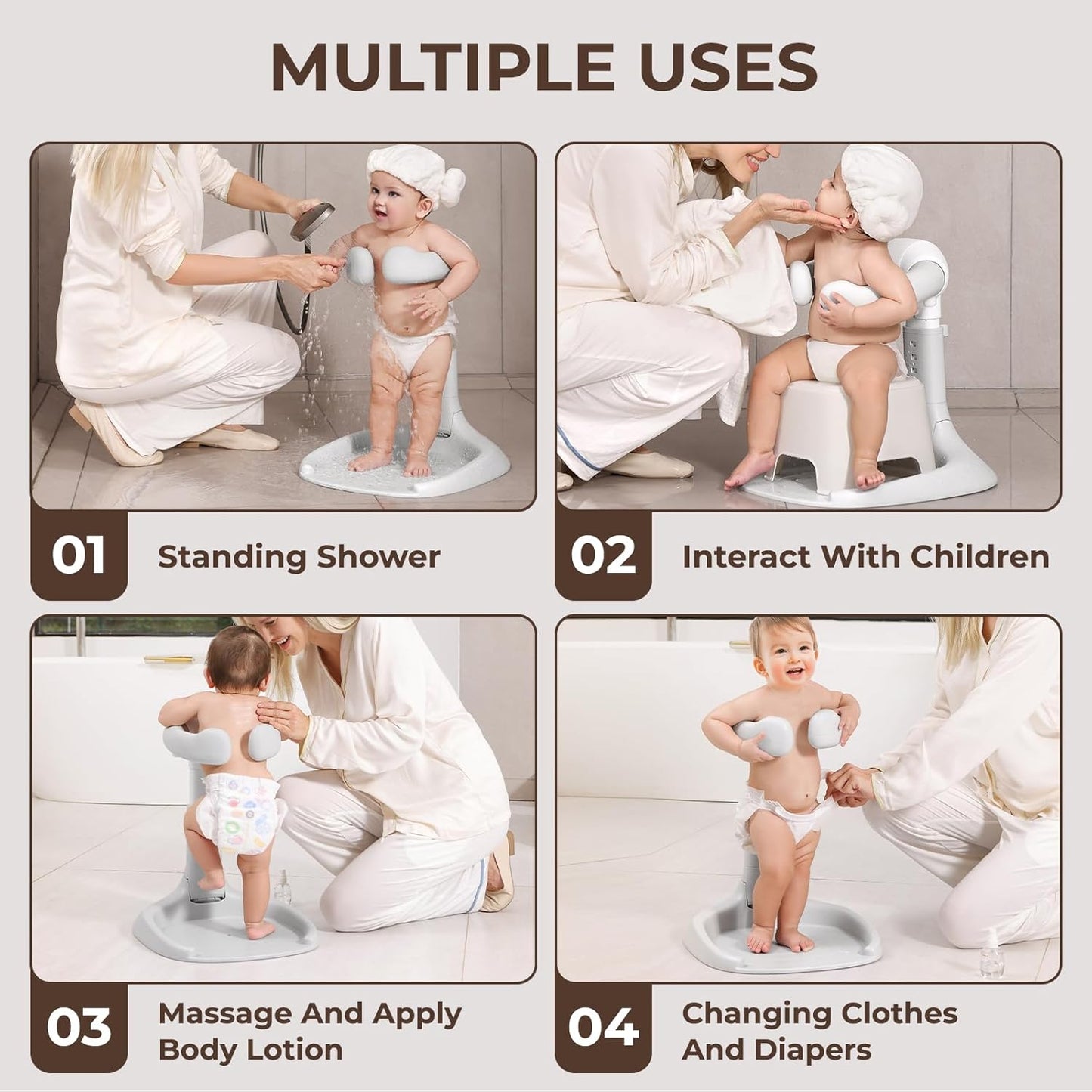 Baby Bath Stand, Foldable Baby Shower Stand