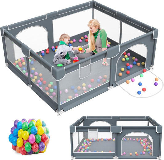 Baby Playpen Large,Play Yard Playpen for Babies and Toddlers with Ball