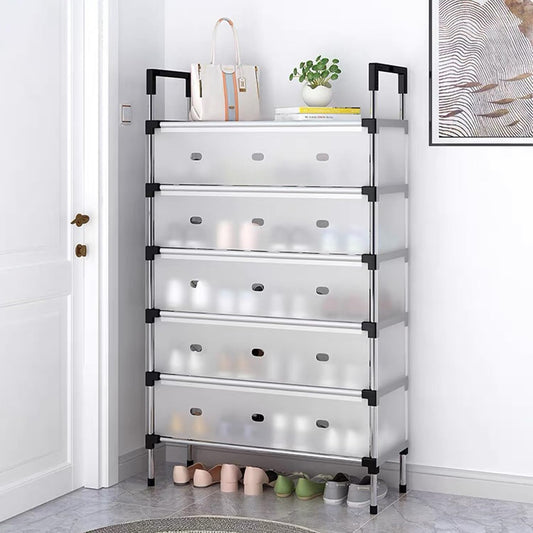 Metal Shoe Rack with Cover 6 tier, Shoe Rack with Door