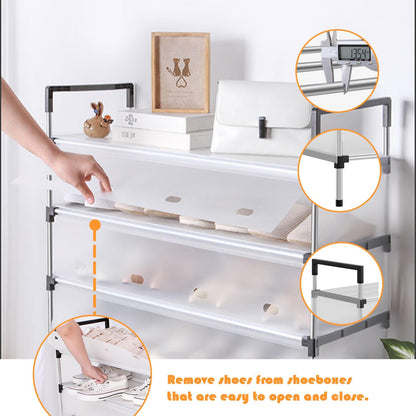 Metal Shoe Rack with Cover 6 tier, Shoe Rack with Door