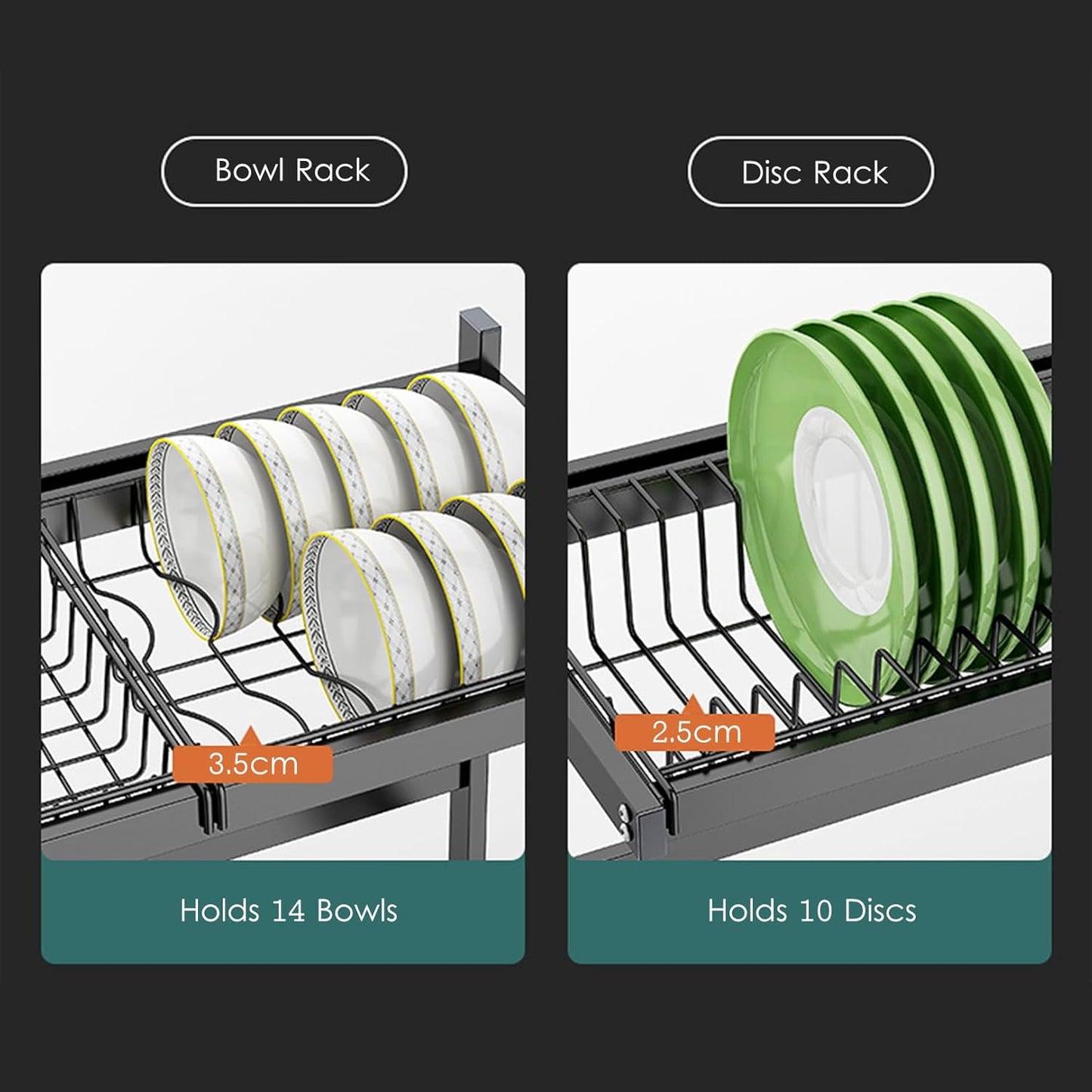 Kitchen Sink Rack- Double, Stainless Steel Over Sink Dish Drying Rack