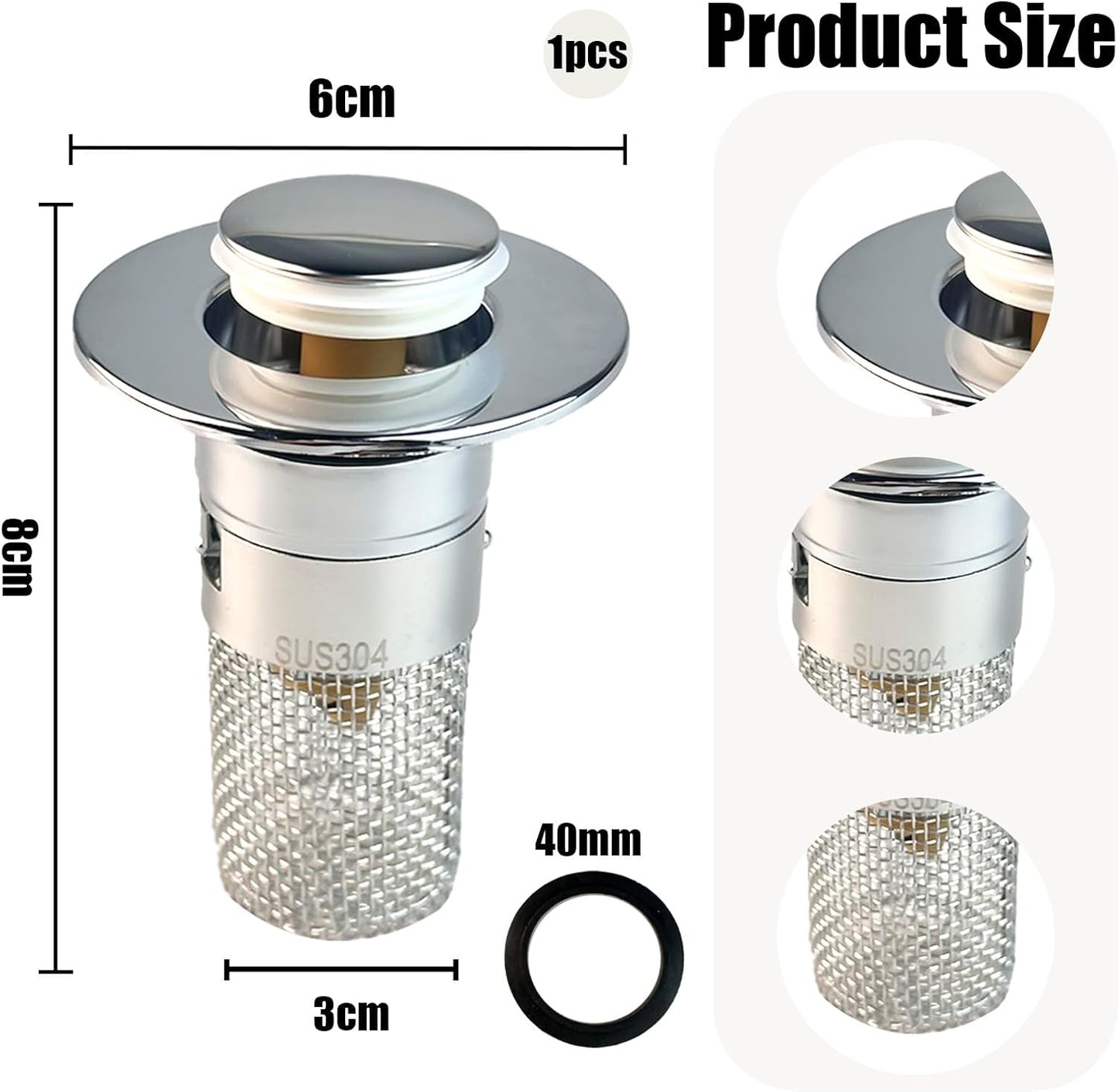 2 Pcs Drain Plug Sink , Drain Strainer