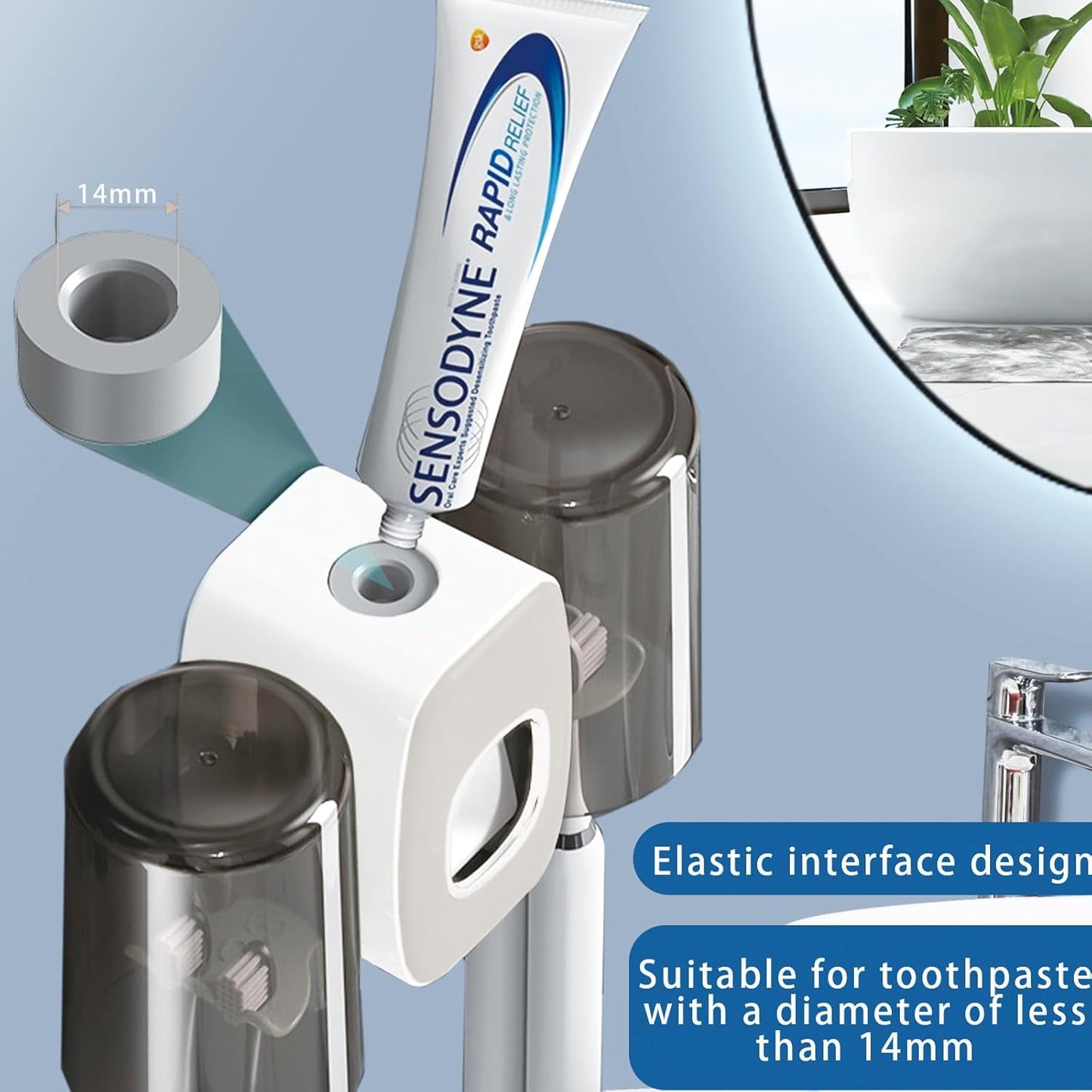 Wall-Mounted Toothbrush Holder, Automatic Toothpaste Dispenser