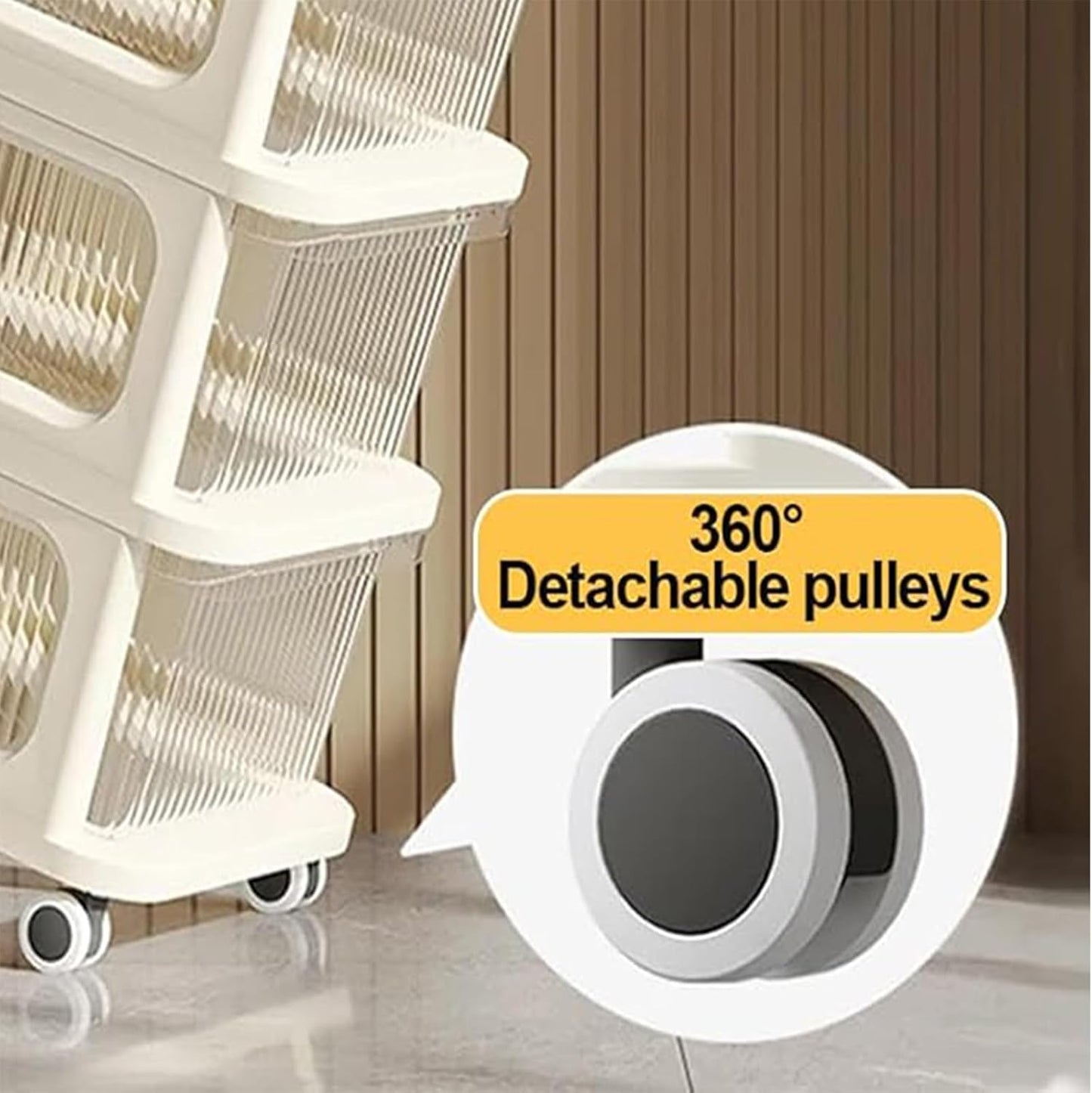 4-Layer Rolling Storage Cabinet, Plastic Drawer Trolley Organizer