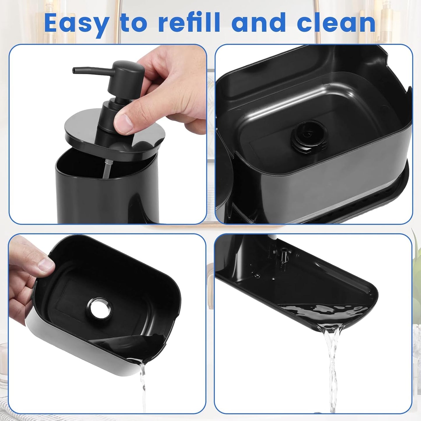 2 in 1 Soap Dispenser with Towel Holder,2-in-1 Kitchen Soap Dispenser with Sponge Holder