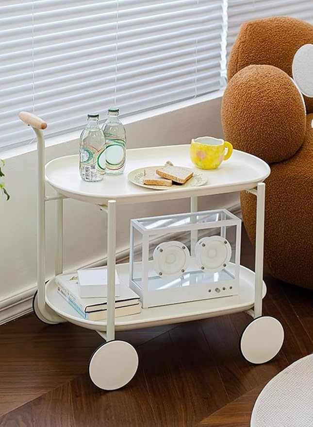 Rolling Cart With wheels, Storage Trolley Bedside Sofa Side