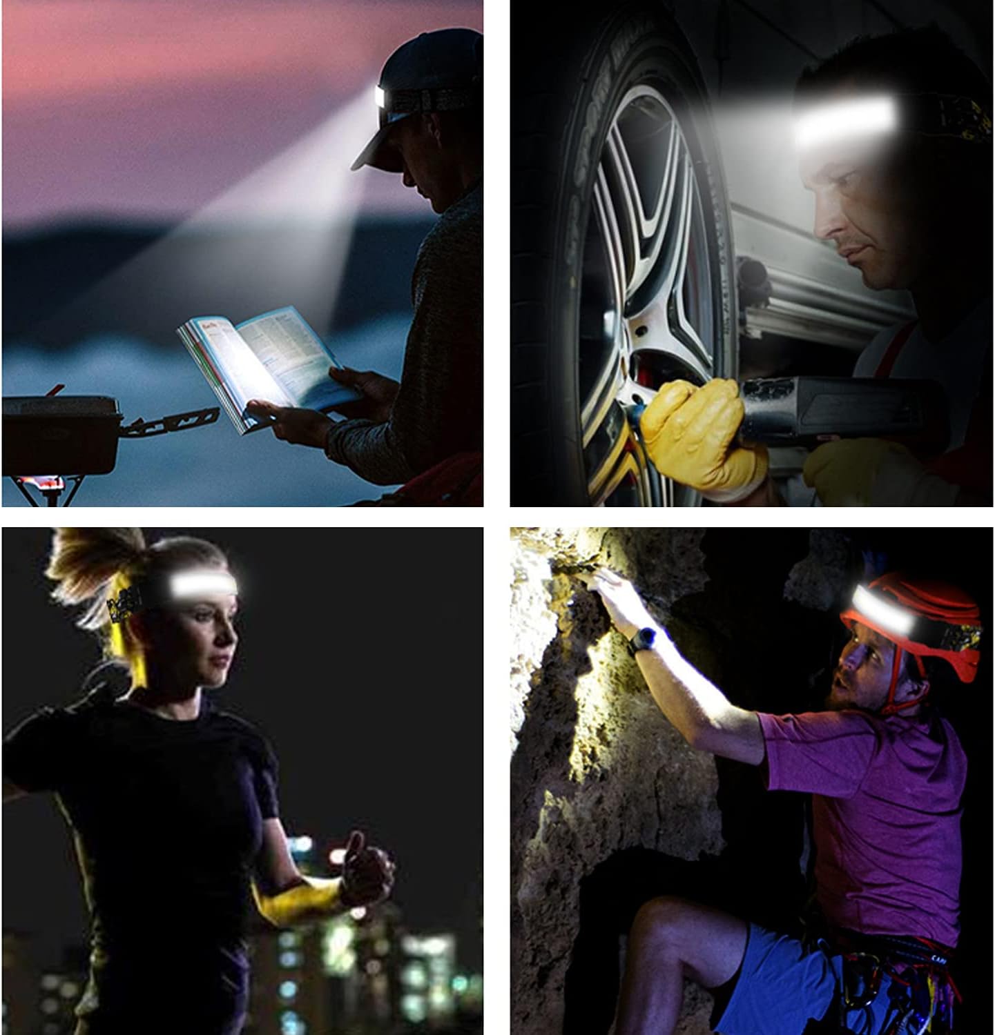 Rechargeable Sensor Headlight , Outdoor LED Head Torch