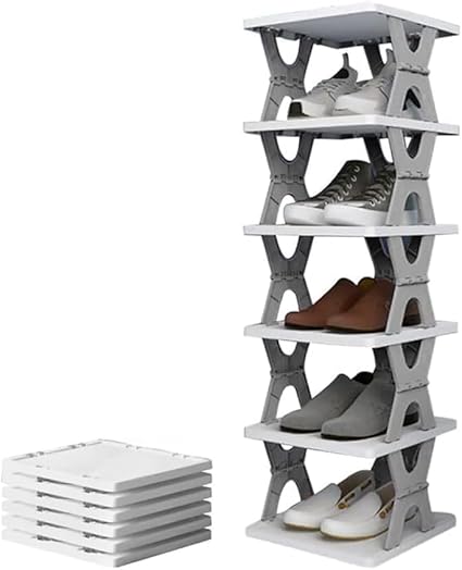 Foldable Shoe Rack , Plastic Vertical Shoe Holder