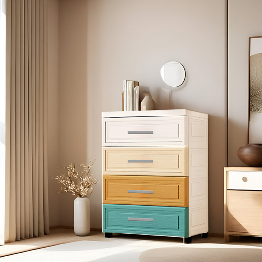Plastic Drawer Organizer, Multi-Color Storage Cabinet 4 tier