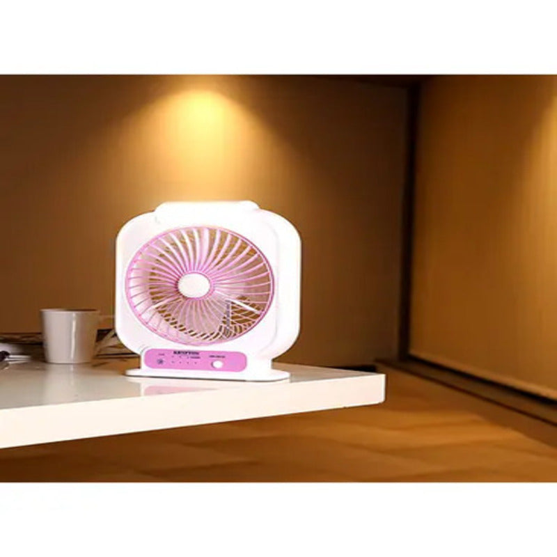 8 inch Rechargeable Powerful Table Fan With LED , Table Fan with light happyhome