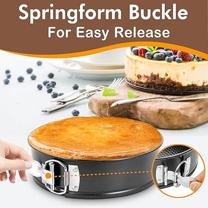 3-Piece Non-Stick Cake Tin Set (22cm, 24cm, 26cm) , Round Bakeware Cake Pan