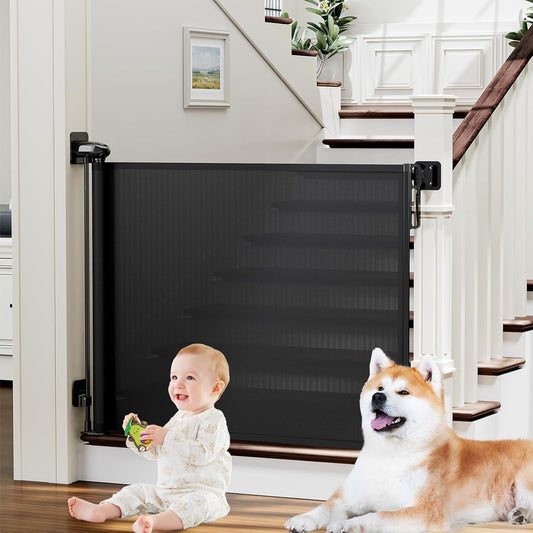 Retractable Baby Gates for Stairs, RollAway Safety Gate
