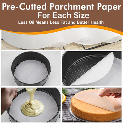 3-Piece Non-Stick Cake Tin Set (22cm, 24cm, 26cm) , Round Bakeware Cake Pan