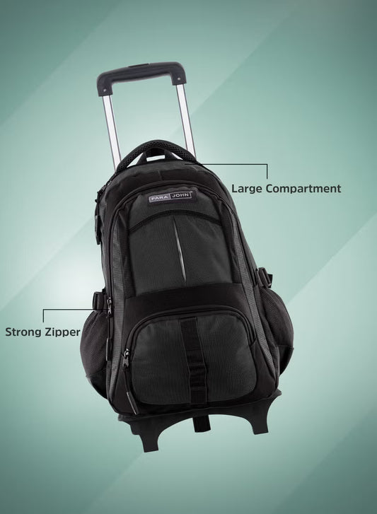 Unisex 16-Inch Rolling Trolley Backpack with Adjustable Strap