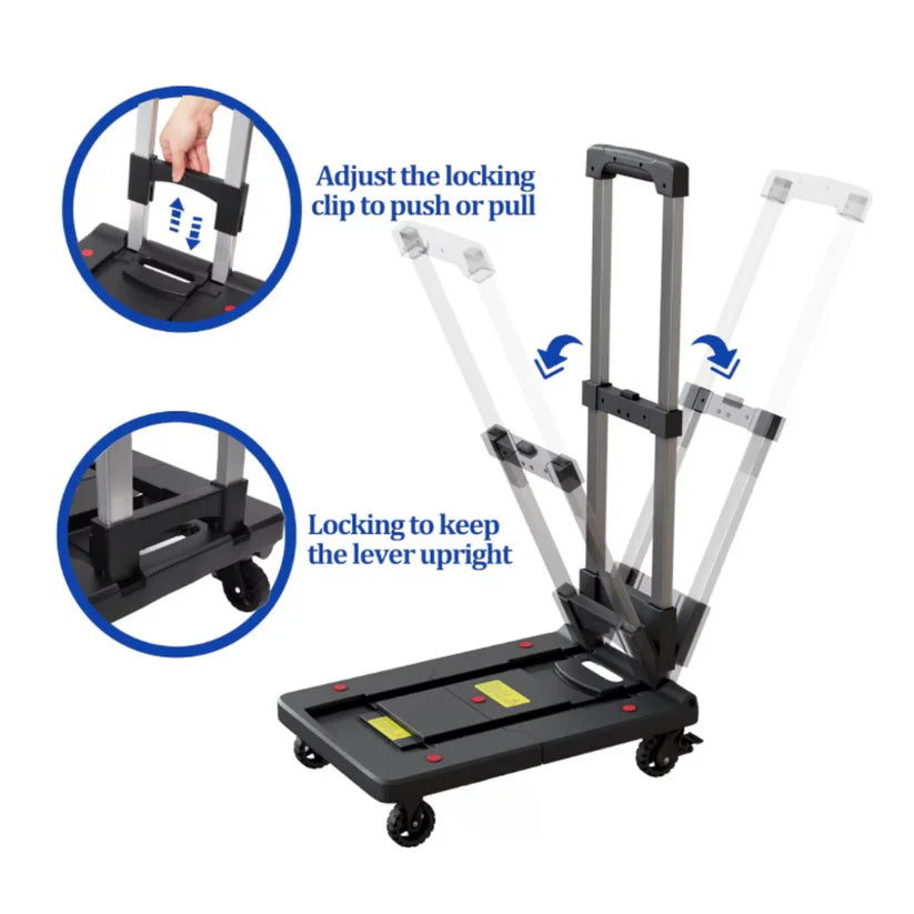 Folding Garden Trolley with Bag, Luggage Cart with Bag