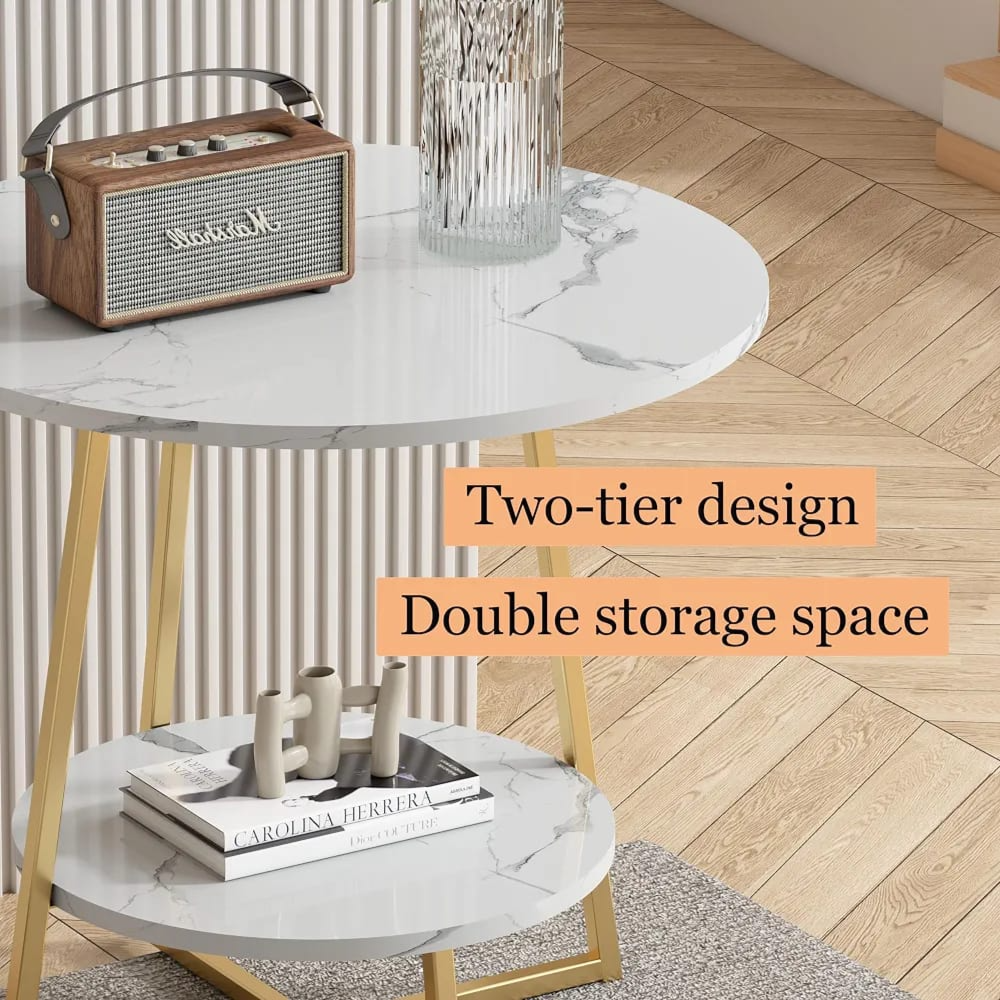 Round Side Table, 2 Tier Side Table