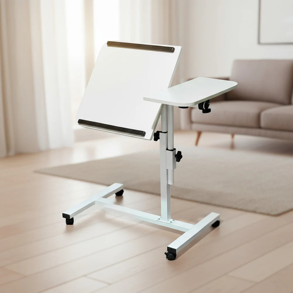 Rolling Laptop Table, Adjustable Bedside Table