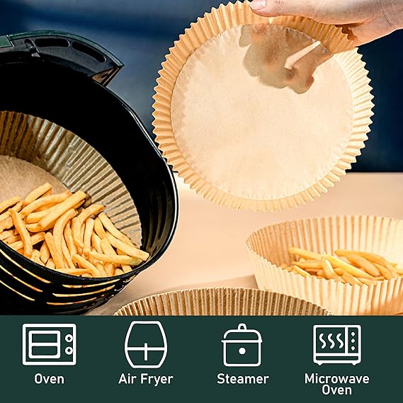 Air Fryer Pad Paper, Air Fryer Liners 100 Pcs- Non-Stick happyhome