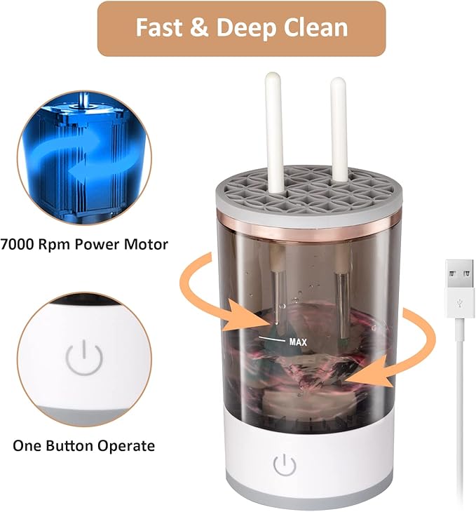 Automatic Makeup Brush Cleaner , Electric Brush Cleaner happyhome