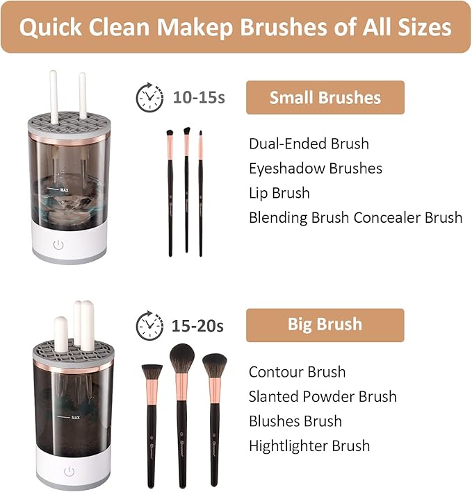 Automatic Makeup Brush Cleaner , Electric Brush Cleaner happyhome