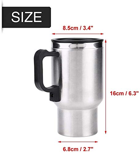 Car Charging Electric Kettle , Stainless Steel Travel Coffee Mug Cup happyhome